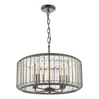 Naeva 4 Light Pendant Satin Black Crystal<br>Matt Black