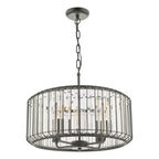 Naeva 4 Light Pendant Satin Black Crystal<br>Matt Black
