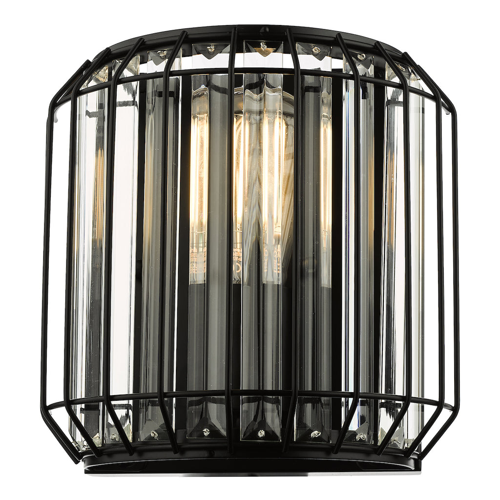 Naeva 2 Light Wall Light Matt Black Glass<br>Matt Black