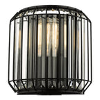 Naeva 2 Light Wall Light Matt Black Glass<br>Matt Black