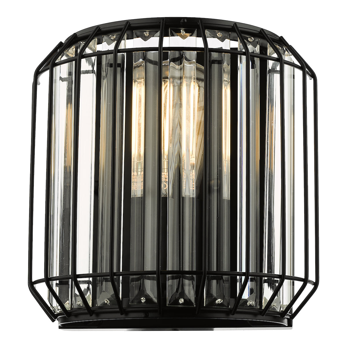 Naeva 2 Light Wall Light Matt Black Glass<br>Matt Black