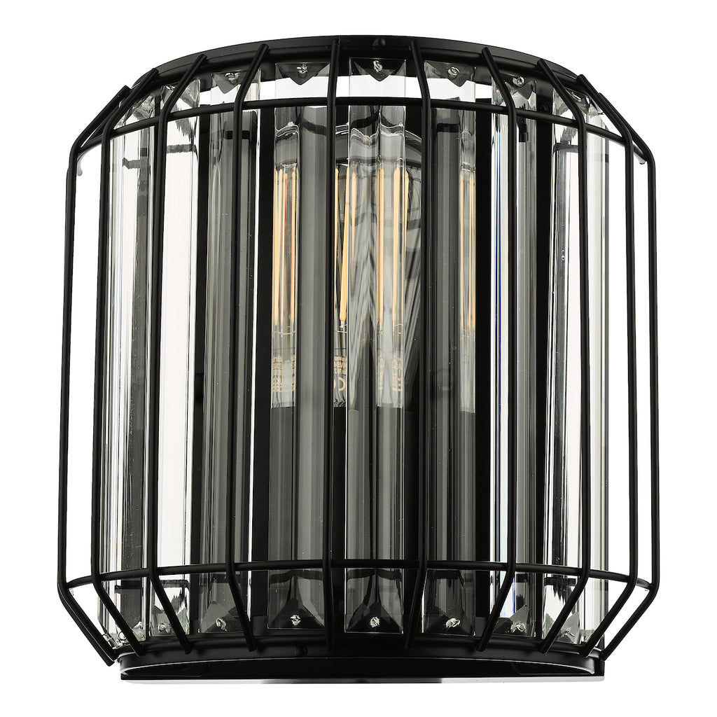 Naeva 2 Light Wall Light Matt Black Glass<br>Matt Black