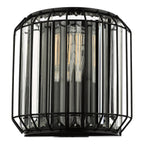 Naeva 2 Light Wall Light Matt Black Glass<br>Matt Black
