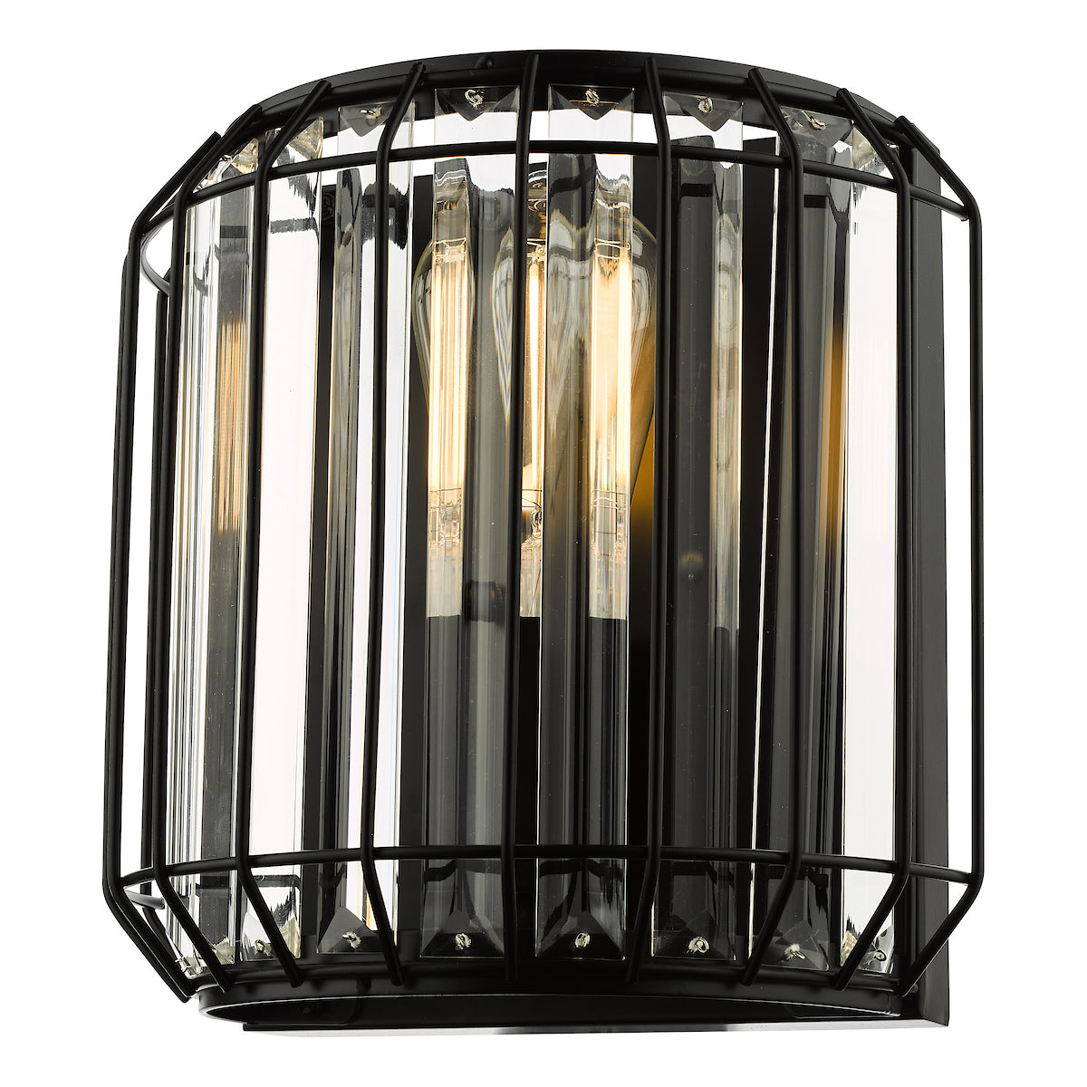 Naeva 2 Light Wall Light Matt Black Glass<br>Matt Black