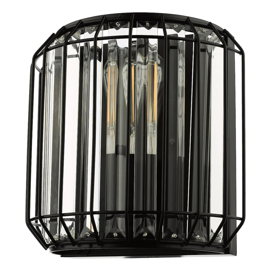Naeva 2 Light Wall Light Matt Black Glass<br>Matt Black