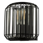 Naeva 2 Light Wall Light Matt Black Glass<br>Matt Black