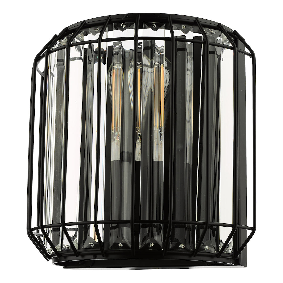 Naeva 2 Light Wall Light Matt Black Glass<br>Matt Black