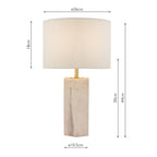 Nalani Table Lamp Pink Marble Effect With Shade <br>Marble Effect