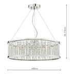 Nantes 5 Light Pendant Polished Chrome Aluminium<br>Polished Chrome