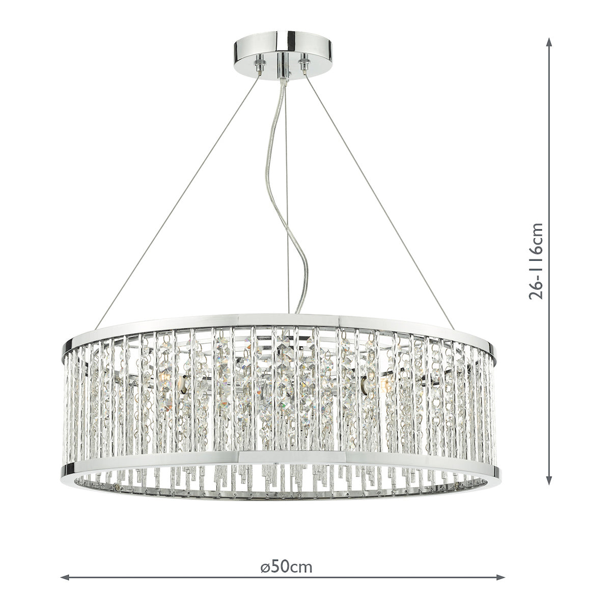 Nantes 5 Light Pendant Polished Chrome Aluminium<br>Polished Chrome