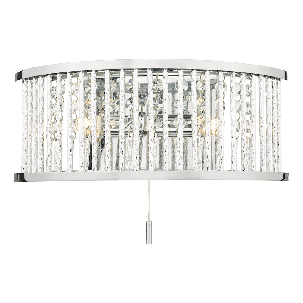 Nantes 2 Light Wall Light Polished Chrome Aluminium<br>Polished Chrome