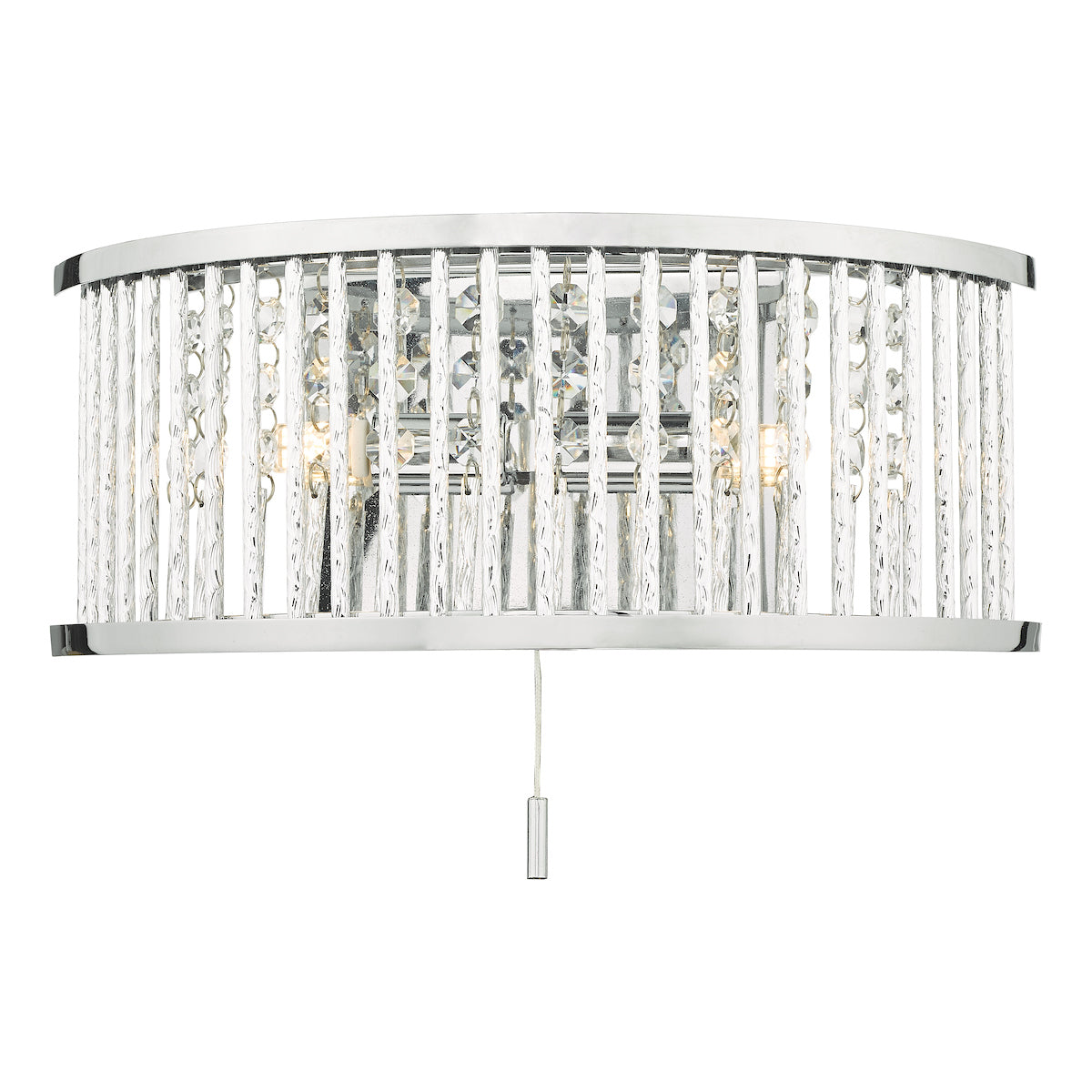 Nantes 2 Light Wall Light Polished Chrome Aluminium<br>Polished Chrome