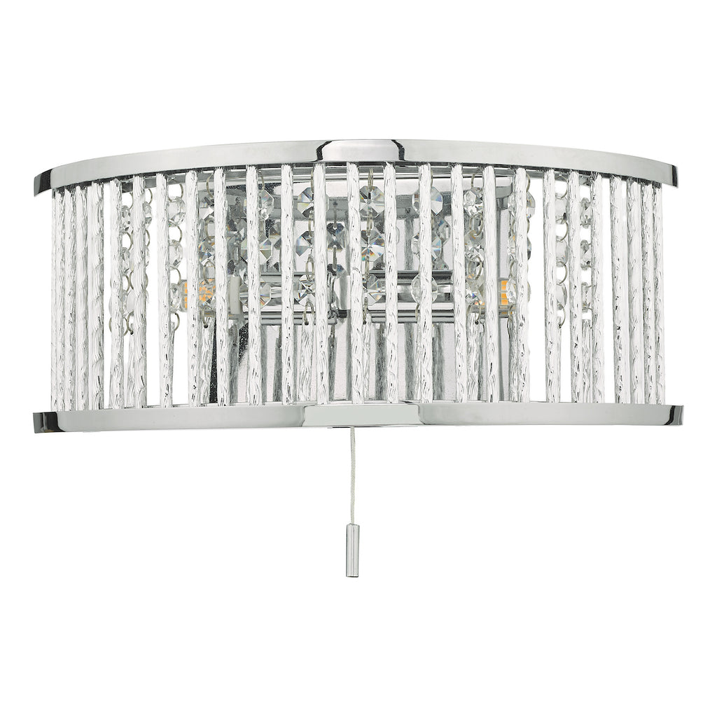 Nantes 2 Light Wall Light Polished Chrome Aluminium<br>Polished Chrome