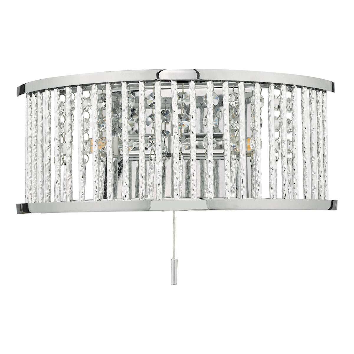 Nantes 2 Light Wall Light Polished Chrome Aluminium<br>Polished Chrome