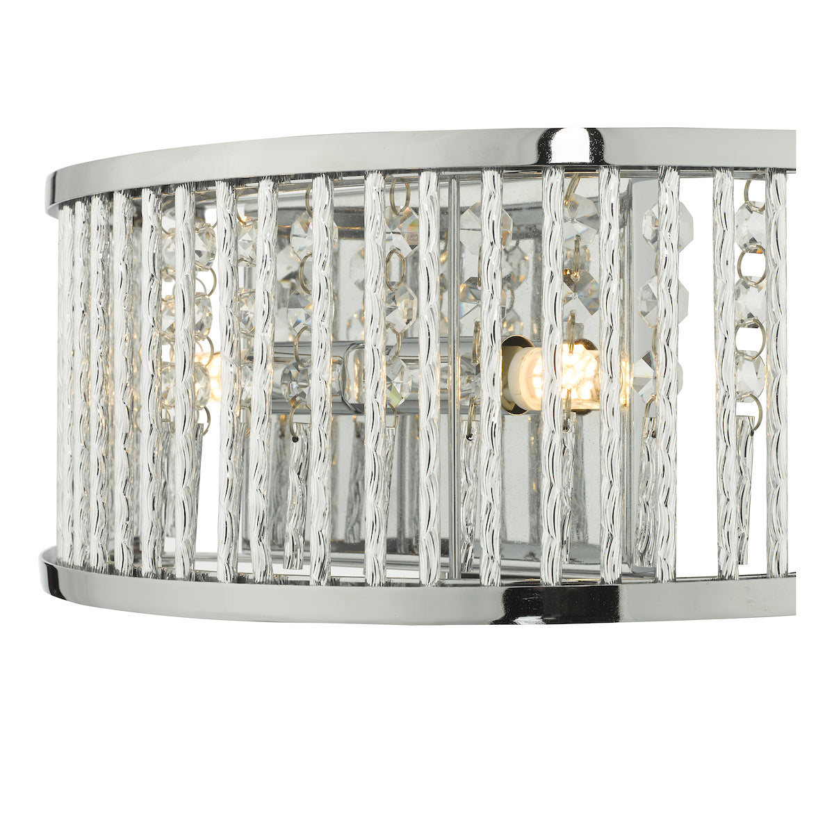 Nantes 2 Light Wall Light Polished Chrome Aluminium<br>Polished Chrome
