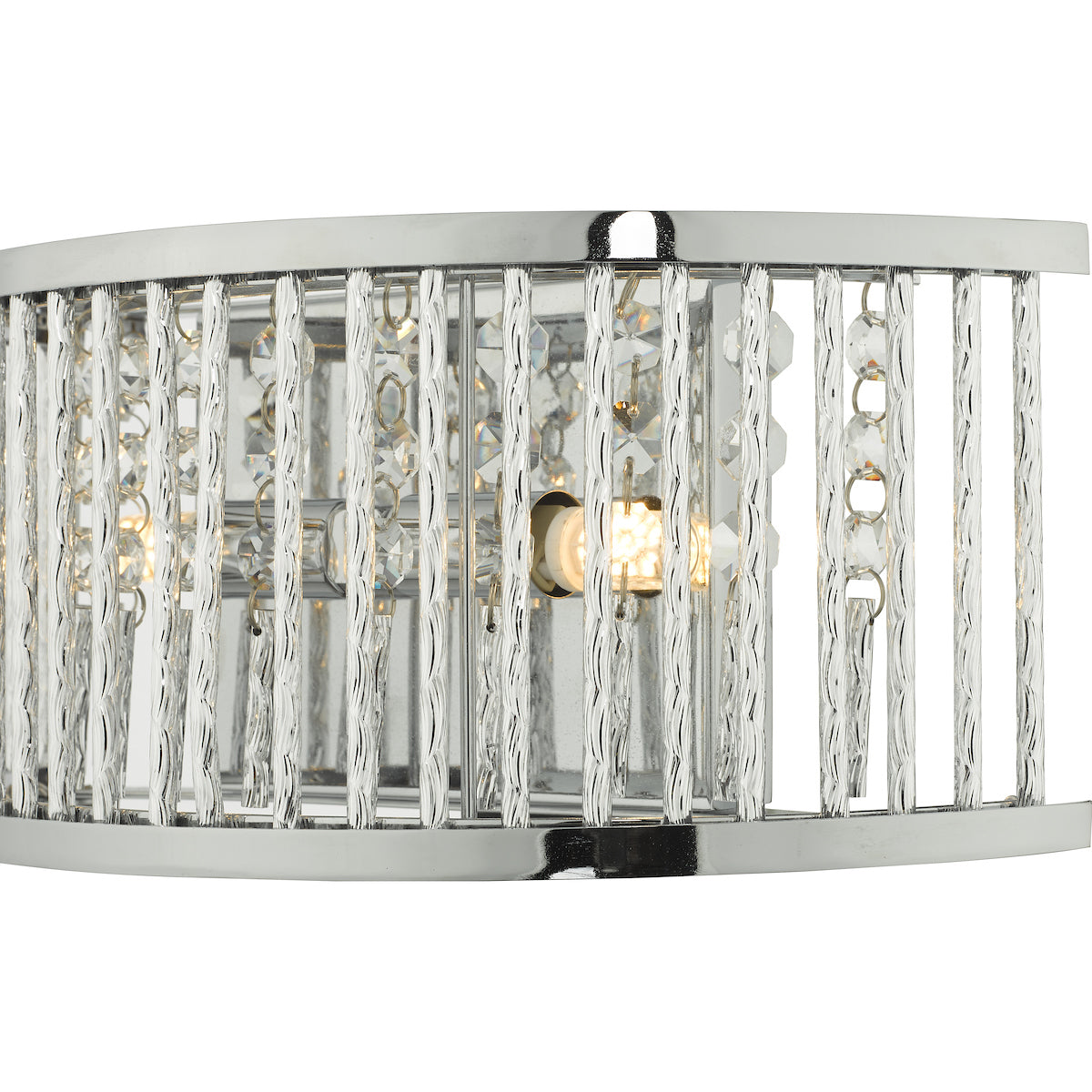 Nantes 2 Light Wall Light Polished Chrome Aluminium<br>Polished Chrome
