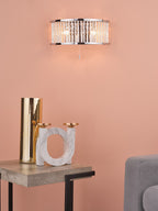 Nantes 2 Light Wall Light Polished Chrome Aluminium<br>Polished Chrome