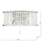 Nantes 2 Light Wall Light Polished Chrome Aluminium<br>Polished Chrome