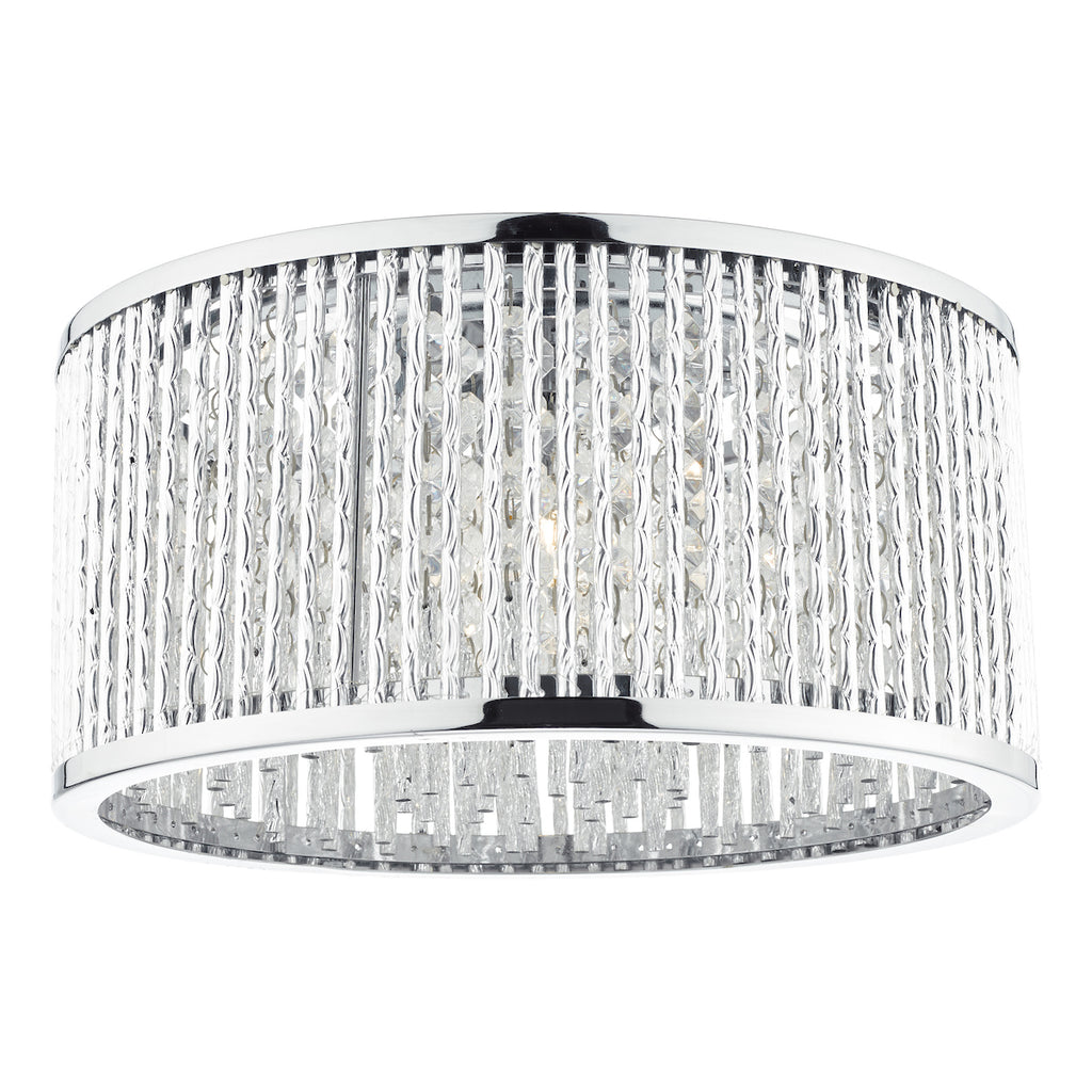 Nantes 3 Light Flush Polished Chrome Alum<br>Polished Chrome