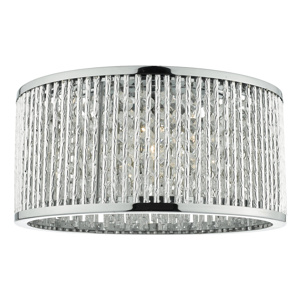 Nantes 3 Light Flush Polished Chrome Alum<br>Polished Chrome