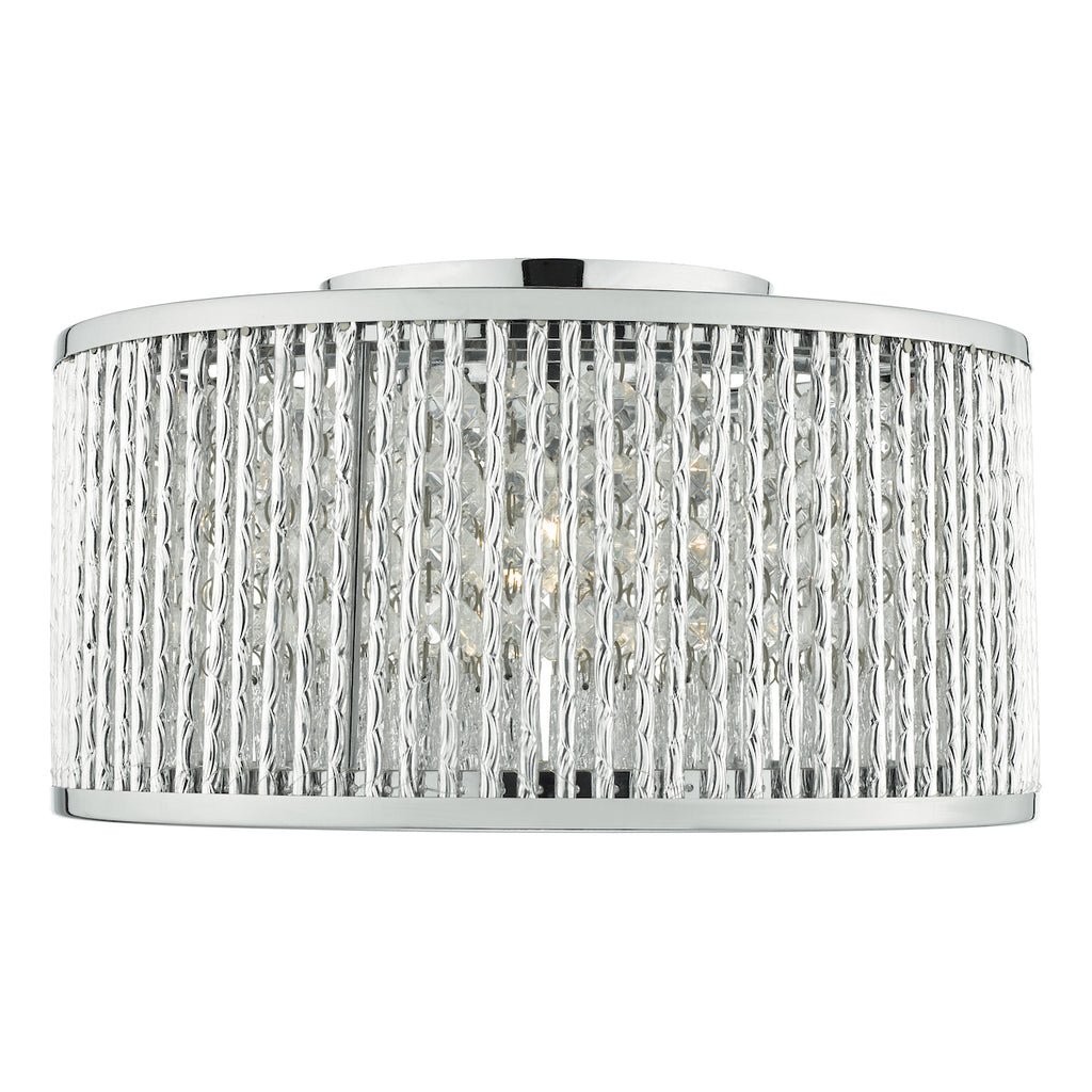 Nantes 3 Light Flush Polished Chrome Alum<br>Polished Chrome