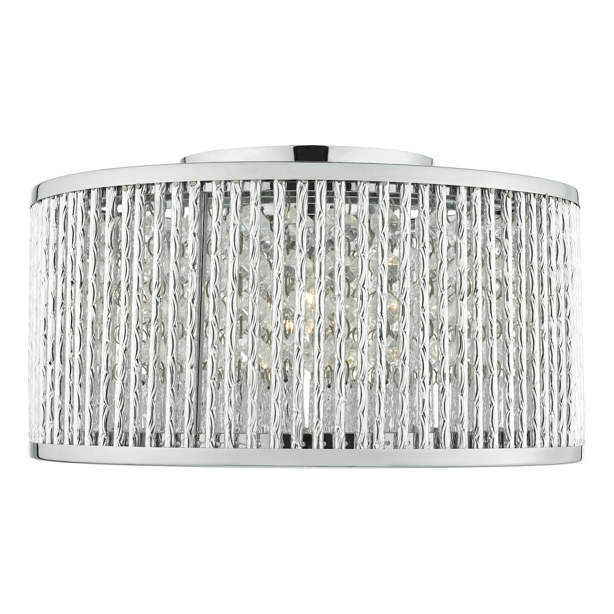 Nantes 3 Light Flush Polished Chrome Alum<br>Polished Chrome
