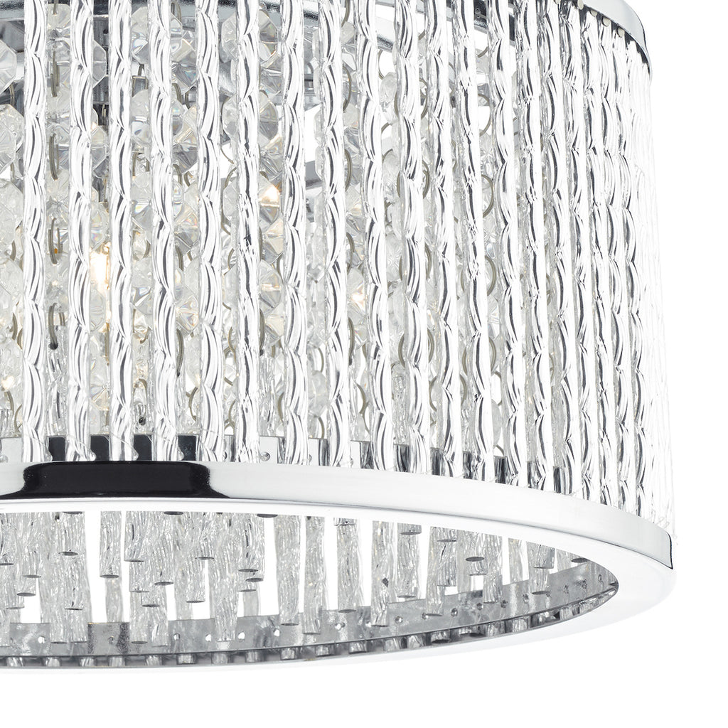 Nantes 3 Light Flush Polished Chrome Alum<br>Polished Chrome