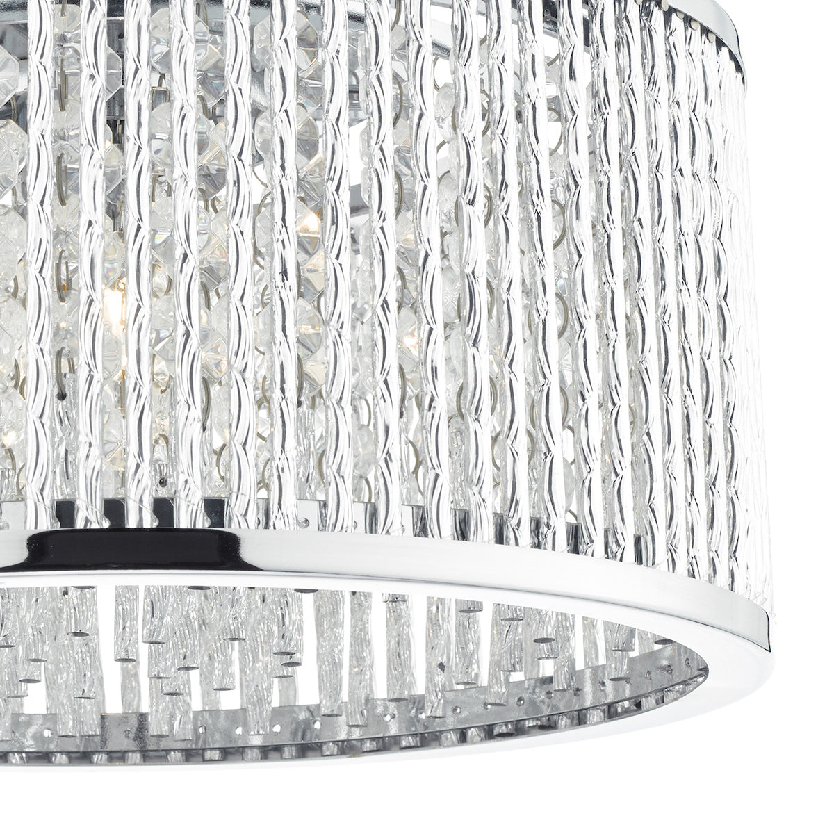 Nantes 3 Light Flush Polished Chrome Alum<br>Polished Chrome