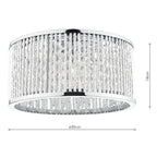 Nantes 3 Light Flush Polished Chrome Alum<br>Polished Chrome
