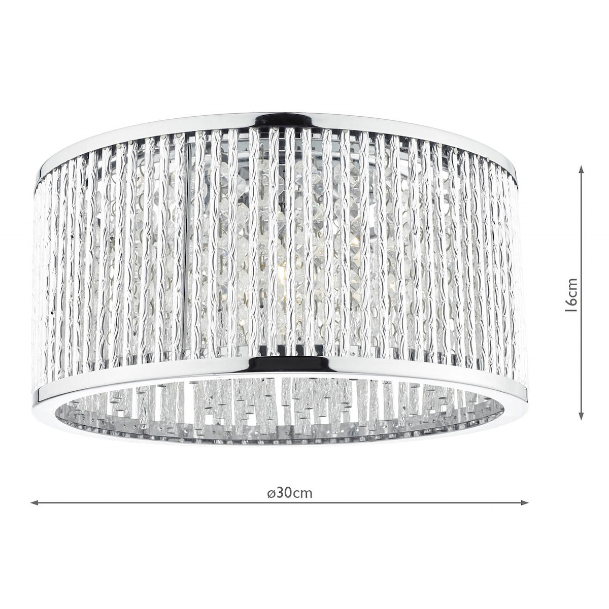 Nantes 3 Light Flush Polished Chrome Alum<br>Polished Chrome