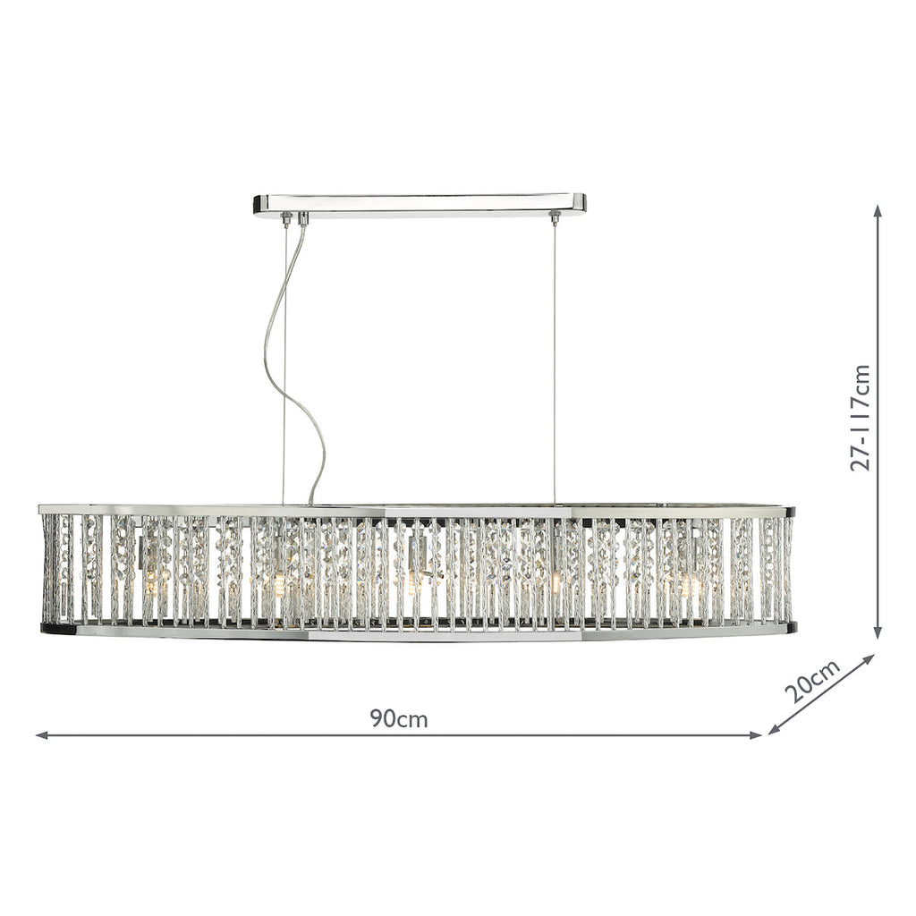 Nantes 5 Light Bar Pendant Polished Chrome Aluminium<br>Polished Chrome