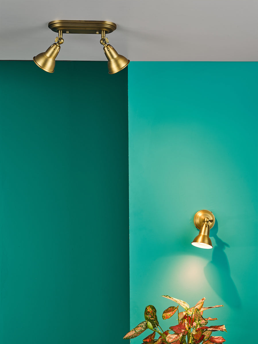 Nathaniel Single Wall Spotlight Aged Brass<br>Aged Brass