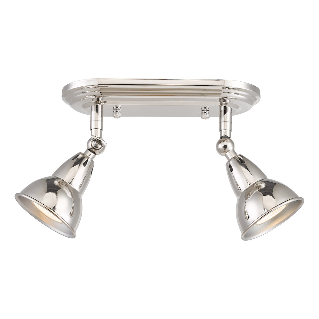 Nathaniel 2 Light Plate Spotlight Polished Nickel<br>Polished Nickel
