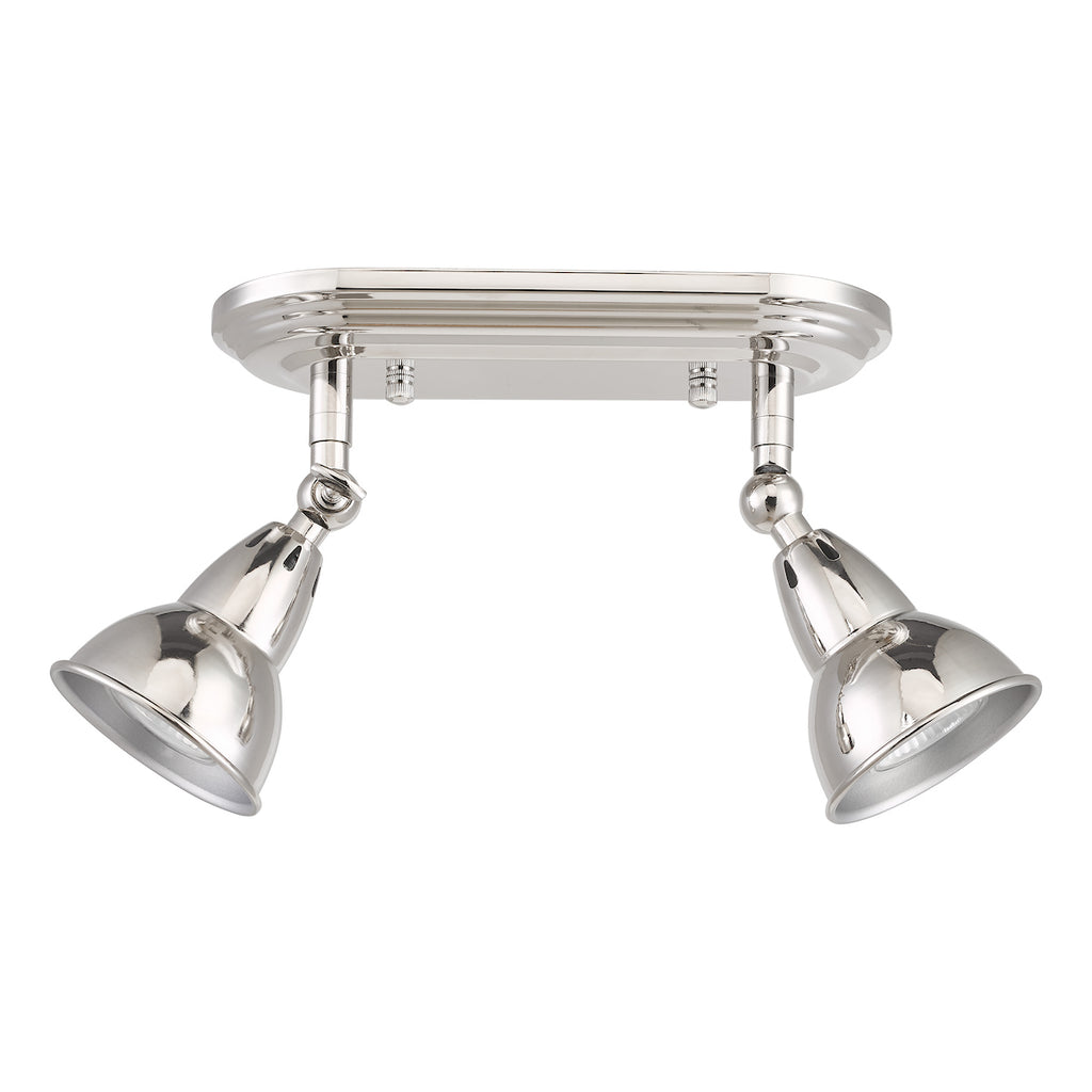 Nathaniel 2 Light Plate Spotlight Polished Nickel<br>Polished Nickel