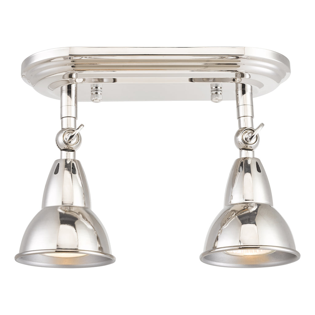 Nathaniel 2 Light Plate Spotlight Polished Nickel<br>Polished Nickel
