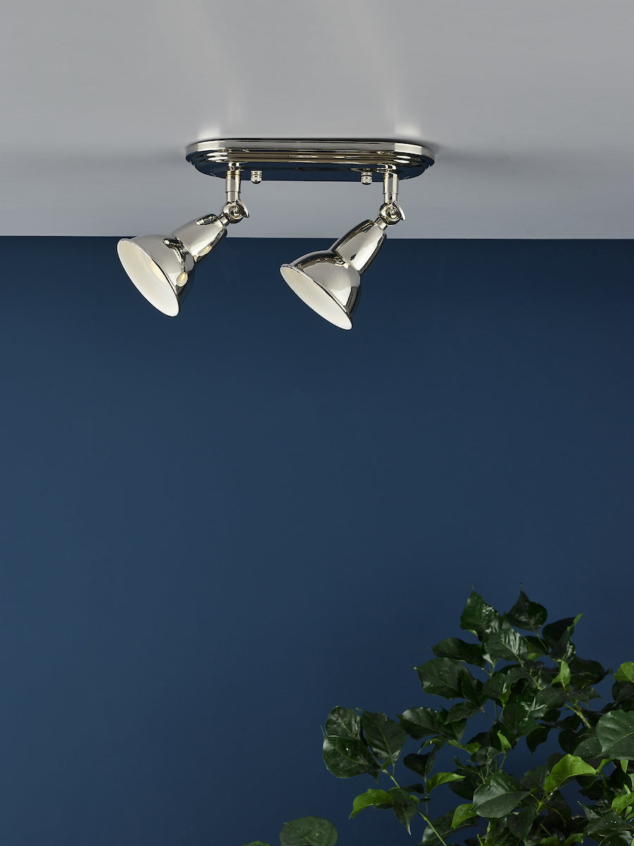 Nathaniel 2 Light Plate Spotlight Polished Nickel<br>Polished Nickel