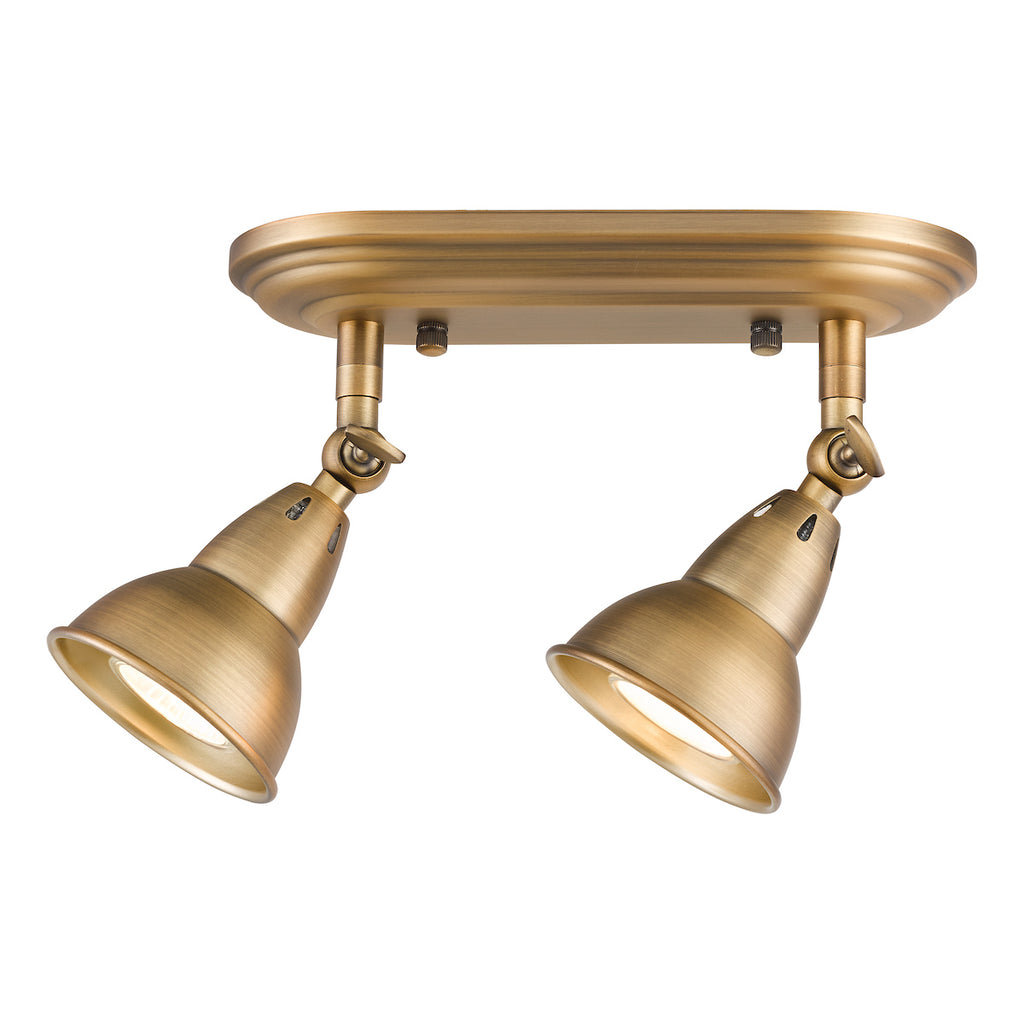 Nathaniel 2 Light Plate Spotlight Aged Brass<br>Aged Brass