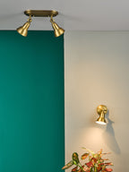 Nathaniel 2 Light Plate Spotlight Aged Brass<br>Aged Brass