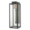 Naxos Outdoor Wall Light Black Glass IP43<br>Matt Black