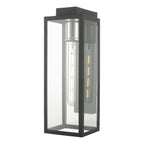 Naxos Outdoor Wall Light Black Glass IP43<br>Matt Black