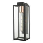 Naxos Outdoor Wall Light Black Glass IP43<br>Matt Black
