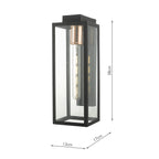 Naxos Outdoor Wall Light Black Glass IP43<br>Matt Black