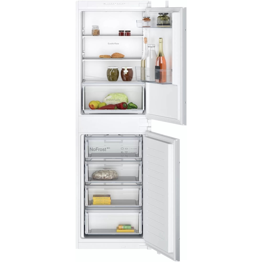 NEFF N30 KI7851SE0G 177cm 50/50 Integrated Frost Free Fridge Freezer with Sliding Door Hinge - White