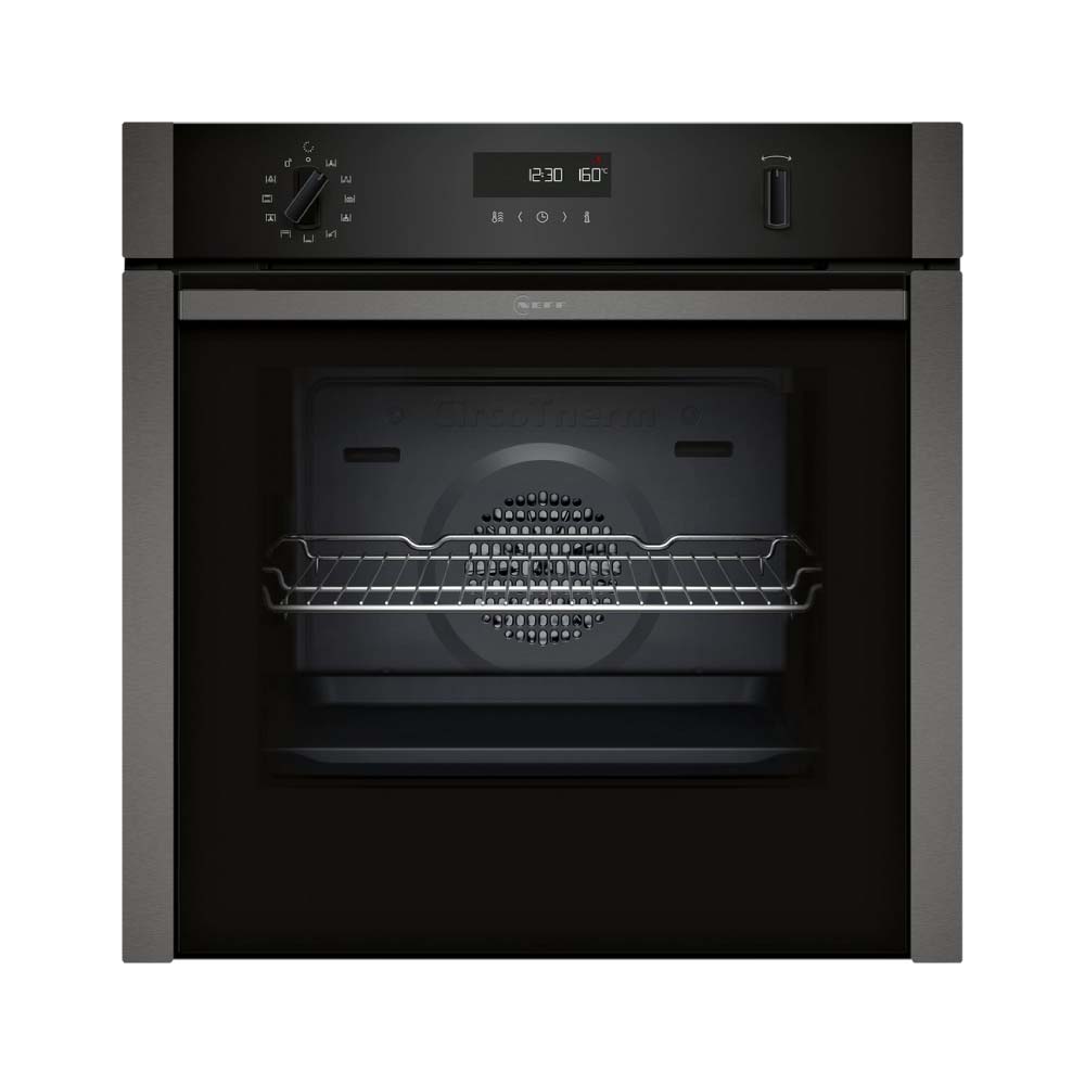 NEFF N50 Slide & Hide® B6ACH7AG7B Wifi Connected Built In Electric Single Oven with Pyrolytic Cleaning - Graphite