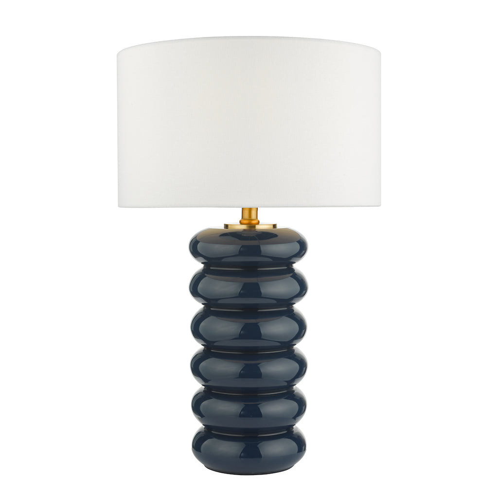 Niamh Table Lamp Blue Glass With Shade <br>Blue Glass