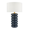 Niamh Table Lamp Blue Glass With Shade <br>Blue Glass