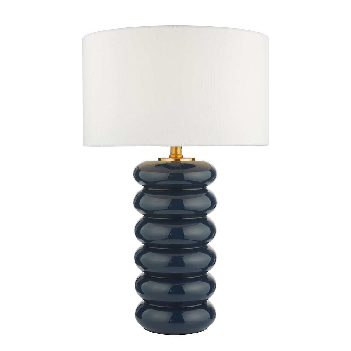 Niamh Table Lamp Blue Glass With Shade <br>Blue Glass