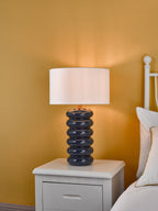 Niamh Table Lamp Blue Glass With Shade <br>Blue Glass
