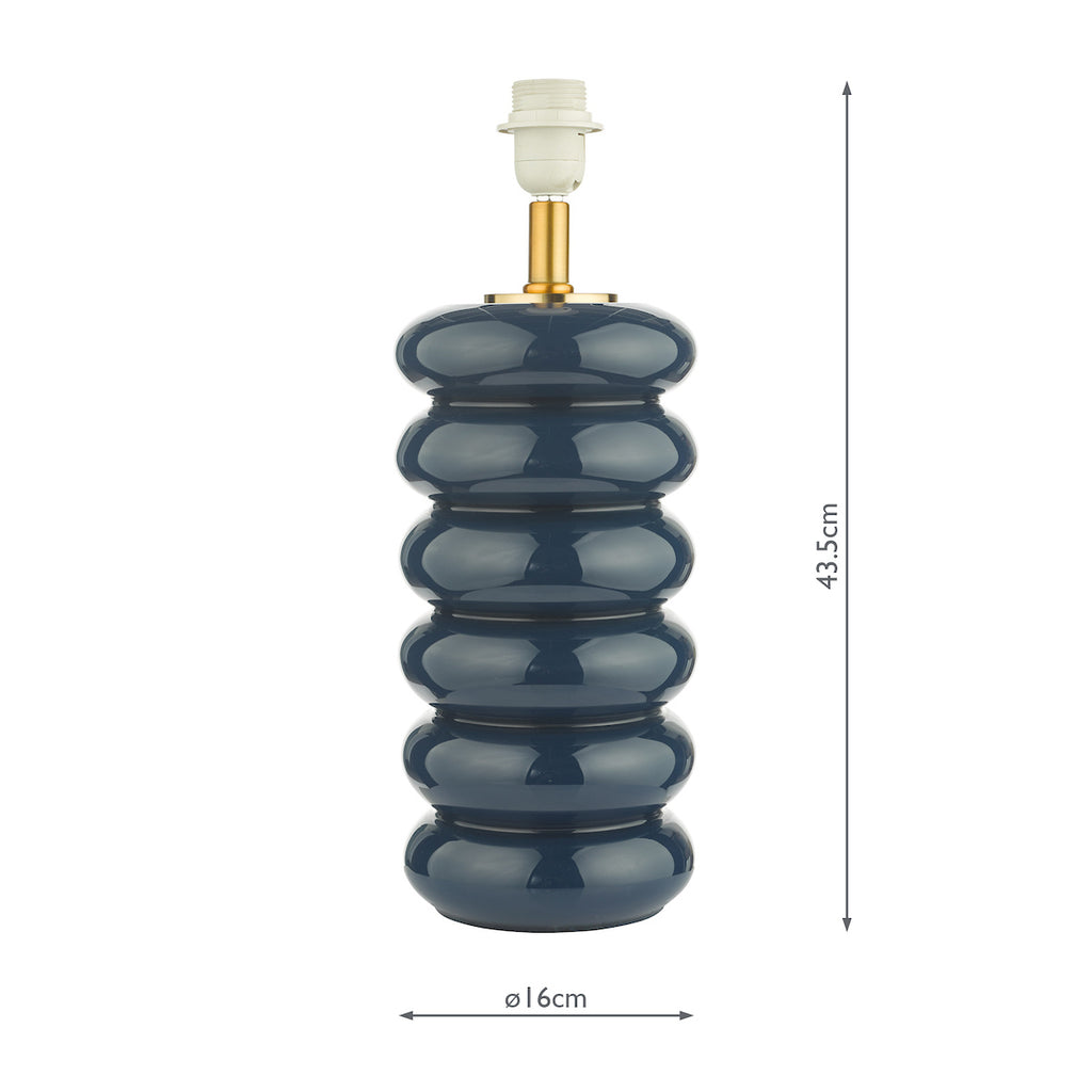 Niamh Table Lamp Blue Glass Base Only<br>Blue Glass