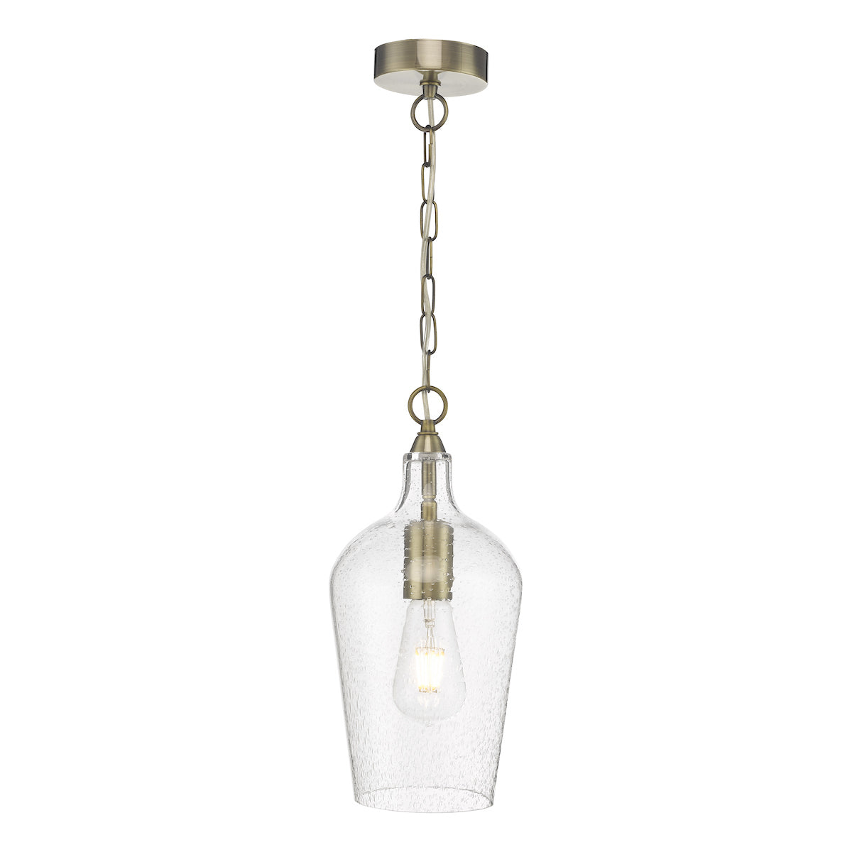 Nida Pendant Antique Brass Glass<br>Glass